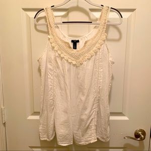 Gap Cotton Crochet Trimmed Tank Top